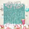 Décoration de fête Sparkle Tinsel Feuille Fringe Rideaux Toile de fond ondulée pour bébé douche anniversaire mariage Noël sous les décorations de la mer