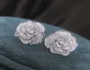 YHZL classique camélia fleur boucle d'oreille délicate femmes accessoire quotidien portant boucle d'oreille de fête avec fleur blanche bijoux 1971057