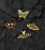 Cartone animato creativo insetti spille animali set 5 pezzi distintivi di vernice smaltata farfalla colorata spilla in lega camicia di jeans borsa regalo gioielli cappello6646202