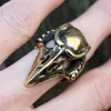 Cluster Rings Special Bird Skull Raven Ring Punk Style Jewelry Adjustable Cool Crow Head Skeleton Halloween273p