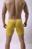 Underpants Ropa Inerior Hombre Men Underwear Ice Silk Pajama Pants U Convex Pouch Long Boxer Unterhosen Herren Fitness Shorts Erotic