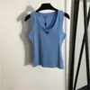 Women Tank Top Designer Womens Clothing Letter Triangle Versatile Slim Fit Croptop Tank Top Navel Exposed Outfit Blue Top Wide Camisole Vest