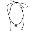 Pendant Necklaces Adjustable Choker Neck Tie Chain Fashion Butterfly Necklace Jewelry Gift