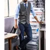 Plaid Suit Business Steampunk Vest Jacket Retro Style Best Man Wedding Men's Clothing