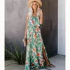 Lässige Kleider Fitshinling trägerlos Split Langes Kleid Frauen Kleidung Mode Sexy Pareo Bohemian Maxi Weibliche Blumen Vestidos