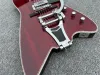 Aangepaste G6199 Billy Bo Jupiter Dark Red Thunderbird elektrische gitaar Abalone Body Binding Bigs Tremolo Bridge Chrome Hardware Thumbnail Inlay