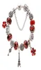 Pendentif tour à breloques Original, Bracelet rouge en platine, perles, bijoux élégants pour dames, avec boîte, cadeau de vacances, nouvelle collection 2022, 6619673