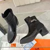 Luksusowe zamszowe klasyczne projektant powozu Martin Boots Modna Kobiety okrągła głowica anty slip projektanci śnieżnej marki francuska marka grube dolne buty rycerzy