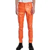 16 colors Biker Leather Pants Men's Fashion Slim Stretch PU Red Blue Black Gray Men Pant Plus Size 2836 38 40 231225