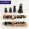 Moresky BB Clarinet Rose Gold 17 Keys Sib Klarnet Black Clarinete E112