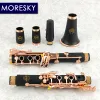 MORESKY Bb Clarinet Rose Gold 17 Keys Sib Klarnet Black Clarinete E112