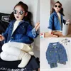 PUDCOCO Kleinkind Kinder Mädchen Denim Jean Herbst Jacke Knopf Mantel Outwear Tops Outwear 1-6Y Unterstützung Großhandel 231225