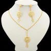 Dubai Goldfarbenes Halsketten-Schmuckset für Damen, baumelnde Ohrringe und Brautschmuck, Hochzeit, Verlobung, Schmuck, Geschenk 231226