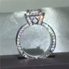 Anel de corte de luxo 3ct diamante cz pedra 925 prata esterlina noivado anel de banda de casamento para mulheres homens jóias de dedo gift309m