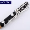 Moresky Klarnet Ahşap Ebony Klarnet Tüpü 17 Anahtarlar Düşen Tune B Klarnet Masif Ahşap Klarnet M8