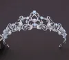 Unikalne jasnoniebieskie kryształowy tiar ślubny korona księżniczka Rhinestone Crowns Crowns Wedding Hair Akcesoria Ozdoby Bride Hair Ozdoby J019104625
