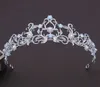 Diadèmes de mariée en cristal bleu clair unique couronne princesse strass couronnes de concours accessoires de cheveux de mariage ornements de cheveux de mariée J019104625