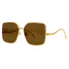 Óculos de sol quadro de liga quadrado para mulheres designer de marca de alta qualidade feminino vintage moda óculos