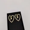 2023 Luxury quality charm Heart shape stud earring with sparkly diamond in 18k gold plated have box stamp PS7407A251i