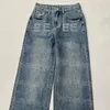 Raka kvinnor denim byxor jeans bokstäver front designer lyxiga jean byxor tillbaka midja pu läder lapptäcke jeans