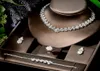 Boucles d'oreilles collier HIBRIDE élégant CZ Dubai ensembles de bijoux mariage nigérian bijoux de mariée africaine 4 pièces Mujer ensemble Cadenas Y Arete1076563