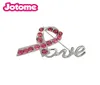 豪華なアクセサリーPave Pink Pink Crystal Ribbon Brooches Enamel Breast Cancer Newareness Inspiration Love Pin Brooch for Women6781368