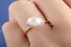 Mode Zircon Rose Gold Pearl Ring Charm Lady Elegant Girl Jewelry Cocktail Birthday Present Size US610 Cluster Rings1737709