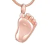 IJD8041 Baby Foot Shape rostfritt stål Kremation Keepsake Pendant för Hold Ashes Urn Necklace Human Memorial Jewelry302D