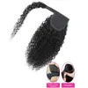 28 30 Inches Kinky Curly tail Human Hair Wrap Around Remy tails Clip in 231226