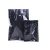 Sacs en plastique mylar noir Sac à fermeture éclair en aluminium pour le stockage des aliments à long terme et la protection des objets de collection deux côtés colorés Lgtcg Gbsnk