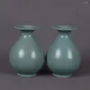 Bottiglie Lago di giada smaltata blu Bottiglia primaverile Decorazione in porcellana antica