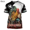 Männer T Shirts HX Est Tier Hahn 3D Druck Männer Frauen Mode T-shirts Harajuku Kleidung Übergroßen T Tops Drop