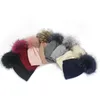 Bonnet en tricot pour enfants, teinture en fourrure de raton laveur, Pom, hiver, garçon et fille, chaud, marque en os, casquette souple pour bébé, 231225