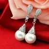 Classici orecchini a goccia lunghi in cristallo trasparente in argento sterling 925 a goccia gioielli da sposa per feste nuziali per donne intere296F