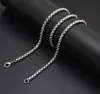 10pcs 3mm Stainless Steel box Necklace Chain For women men locket pendant2253306