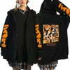 Anime Nekoma Kenma Kozume Haikyuu Zipper Hoodies Haruku Sweatshirt Karasuno High School Manga Zip Up Jacket Coats