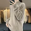 Women's Sweaters Pure Wool For Women Winter Mock Neck Thick Warm Cashmere Pullover Solid Basic Knitted Twisted Jersey Jumpers Female