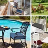 Oreiller EAIMi chaise d'extérieur S pour meubles de patio - 4 paquets de chaises de salle à manger d'intérieur imperméables bleu marine