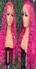 Perruques Lace Front wig synthétiques longues et amples, cheveux naturels, couleur rose, blond, bleu, gris, Simulation de cheveux humains, 6262094, pour femmes