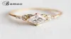 Princess Cut Zirkoon Verlovingsring Vintage Gouden Kleur Belofte Trouwringen Voor Vrouwen Eenvoudige Zomer Sieraden Gift3355584