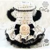 Apparel Handmade Dog Clothes Fashion Vintage Camellia Tweed Pet Dress Coat Cats Poodle Yorkie Maltese French Pull Florida 201102