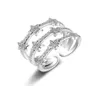 Nouveau exquis mignon rétro trois couches étoile bague femme bague ouverte taille réglable diamant or rose et 925 bague en argent usine dire5223660