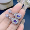 Boucles d'oreilles en Tanzanite naturelle pour femmes, bijoux en argent 925, pierres précieuses de luxe, plaqué or 18 carats, articles de livraison gratuite