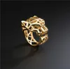 Trendy Hollow Leopard Animal Finger Ring Green Eyes Panther Heads Rings for Men Women Party Jewelry1105486