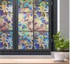 P133 Stained Glass Window Film Privacy Static Cling Decorative Glass Film Magnolia Pattern Window Covering Blackout Film5701457