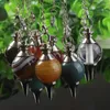 Pendentif Colliers En gros 10pcs pierre précieuse naturelle chaîne de boule en métal argenté dowsing divination guérison cristal quartz reiki chakra