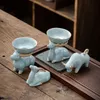 Kreatywny stały kolor krowy herbatę pet ru piec otwarty kawałek ceremonii ceremonii herbaty zen używane do umieszczania narzędzia do filtra herbaty 231225