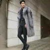 PFHQ Herrarna Loose Trendy Imitation Mink Hair Coat Fashion Faux Fur Fox Long Size Male Clothes 21Q4429 231226