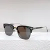 Os novos óculos de sol dos homens designer de moda marca das mulheres dos homens âmbar retro meio quadro estilo viagem ao ar livre novos óculos de sol com caixa