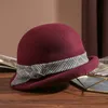 Женский шикарный головной убор, формальная фетровая фетровая шляпа, женская шляпа из 100% австралийской шерсти, модный фетровый берет 231225